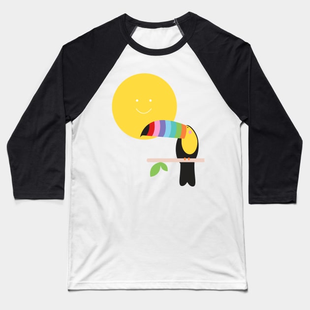 Sitting toucan Baseball T-Shirt by creativemonsoon